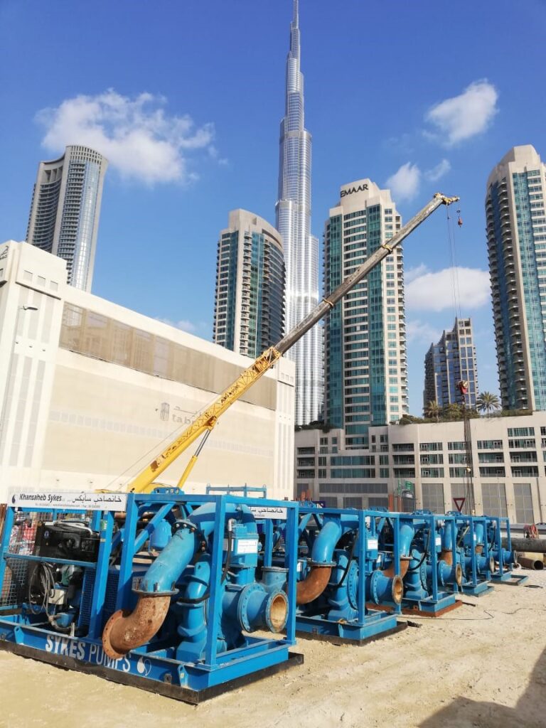 Khansaheb Sykes installs pumps for flushing a dormant chiller network