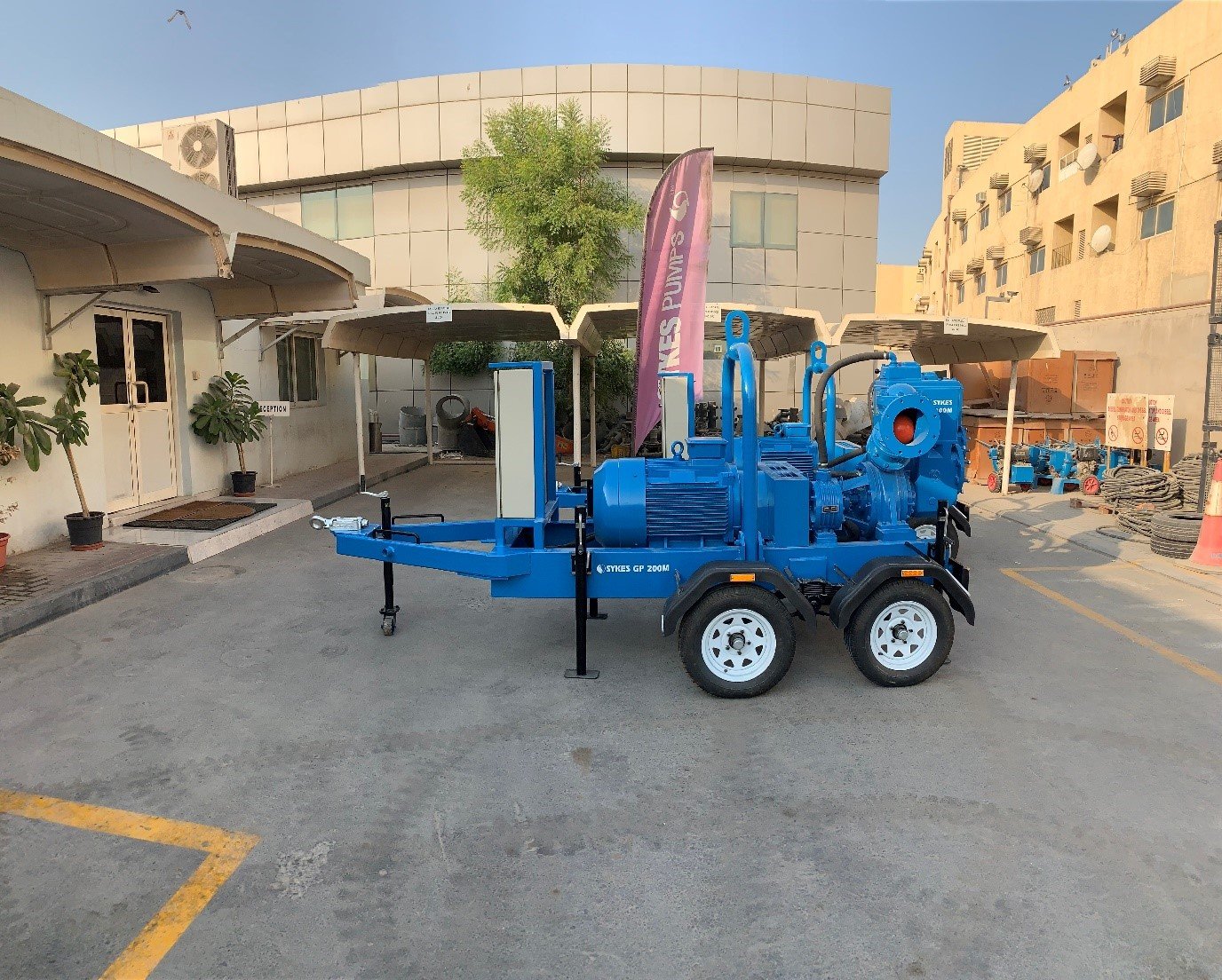 GP-200M-75kW Electrical Driven Electric Motor Driven Road Towable Dewatering Pumps by Khansaheb Sykes