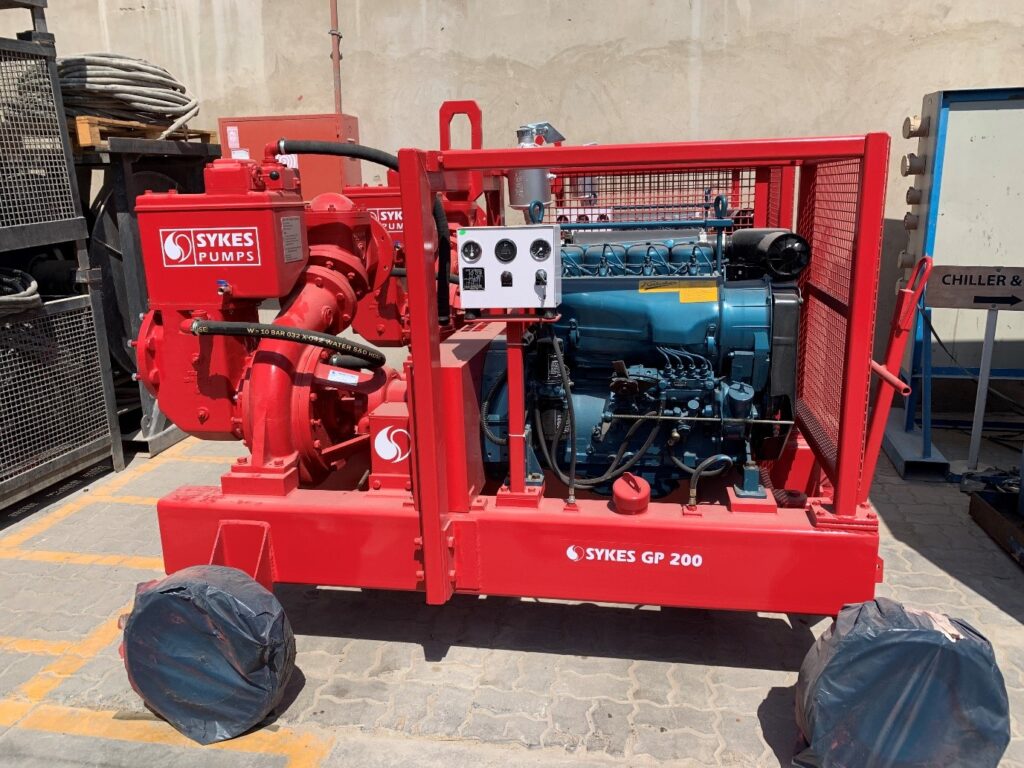 Sykes Pumps in Red Confirmed order, for Sykes’s Dewatering Pumps to our GCC Distributor Partner